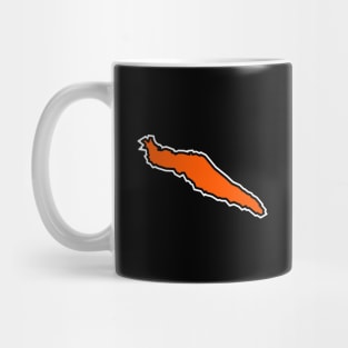 Texada Island Orange Outlined Silhouette - Simple and Classic Tangerine Flavour - Texada Island Mug